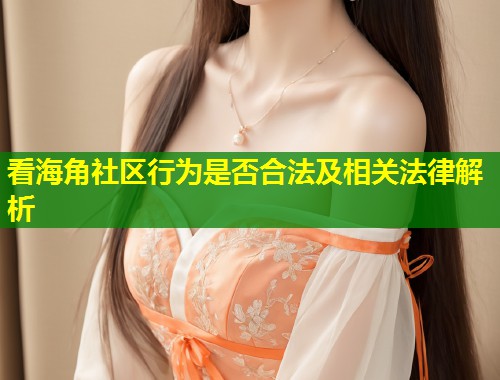 看海角社区行为是否合法及相关法律解析  第1张